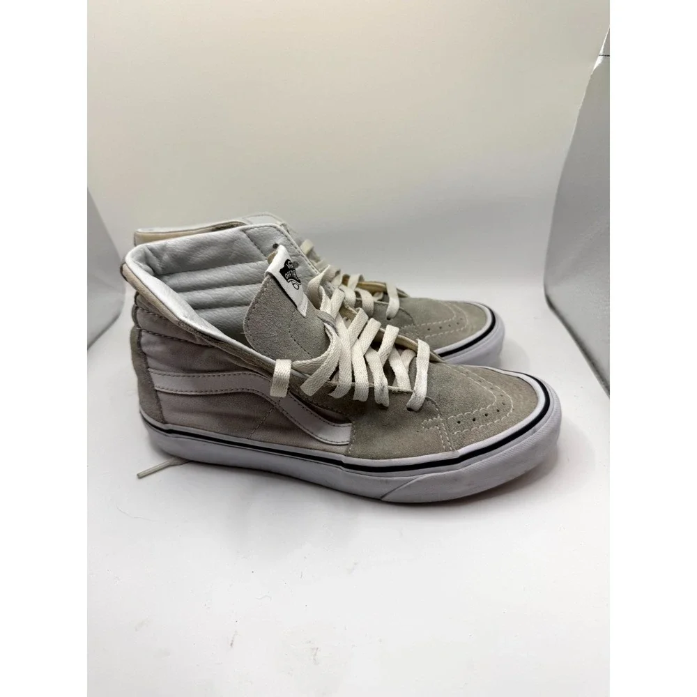 Vans Sk8-Hi Womens 7.5 Sneaker Gray Suede High Top Lace‎ Up Skateboard Shoes